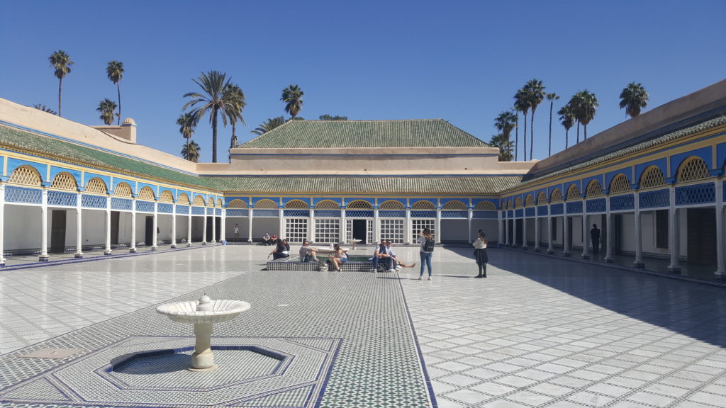 Patio central palacio bahia qué visitar en Marrakech